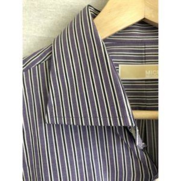 Michael Kors Men's Dress Shirt Striped Button-Down - Picture 7 of 12
